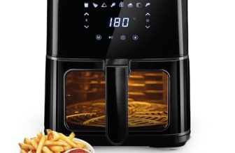 KENT Ultra Digital Air Fryer 4.5L |1500W| Bake, Grill & Roast | Up to 80% Less Oil Usage |8 Preset Menu|Rapid Heat Circulation |Digital Display & Touch Control Panel |Glass Window with in built Light