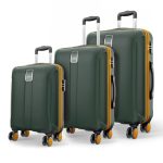 Safari Thorium Neo 8 Wheels Spinner Set of 3 Trolley Bags, Hard Case Polycarbonate, 360° Wheeling Carry on & Check-in Luggage for Men & Women, Suitcase for Travel, Trolley Bags for Travel, Dusk Green