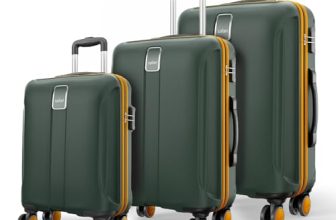 Safari Thorium Neo 8 Wheels Spinner Set of 3 Trolley Bags, Hard Case Polycarbonate, 360° Wheeling Carry on & Check-in Luggage for Men & Women, Suitcase for Travel, Trolley Bags for Travel, Dusk Green