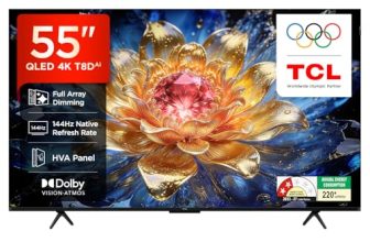 TCL 139 cm (55 inches) 4K UHD Smart QLED Google TV 55T8D
