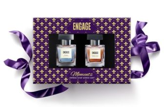 Engage Gift Set – Moments Luxury Perfume Gifts For Men, 100ml, Long Lasting Smell Men Perfume, Best Birthday,Anniversary Gift Hamper by ITC, Eau De Parfum for Man, Travel Sized Combo, 50ml x 2