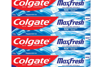 Colgate MaxFresh Toothpaste, Blue Gel Paste with Menthol – Peppermint Ice (Combo Pack) Toothpaste(600 g, Pack of 4)