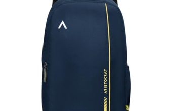Aristocrat Nova 15L Laptop Backpack for Men & Women with Bottle Pocket | Padded Shoulder Straps, Multi Compartments | Travel & College Bag | Dark Blue