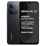REDMI 15C 5G Midnight Black 4GB + 128GB | Royale Design | Massive 6000mAh Battery | Segment’s Largest 17.53cm Display Up to 120Hz | MediaTek Dimensity 6300 | 33W Fast Charging | 50MP AI Dual Camera