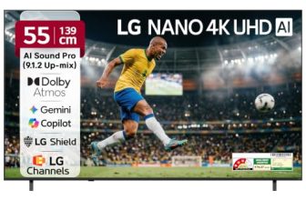 LG 139 cms (55 inches) NU87 AI Series Nano 4K Ultra HD Smart webOS LED TV 55NU870BPLA