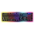 Ant Esports Scorpion MK30 Wired Mechanical Gaming Keyboard, RGB 104 Keys Ultra-Slim LED Backlit USB Wired Keyboard with Red Switch, Durable Abs Keycaps/Anti-Ghosting Keyboard for PC Mac Xbox Gamer