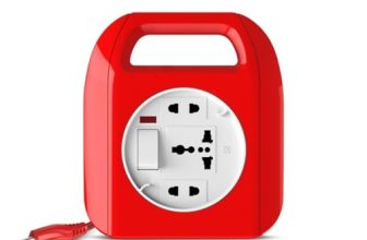 Goldmedal Sliq 2 Pin Plug Extension Board |Universal Sockets with Handel & Master Switch LED Indicator| 5-Meter Heavy Duty Extension Cord|2-Pin Socket |Ultra-Smooth Rotation for Home & Office