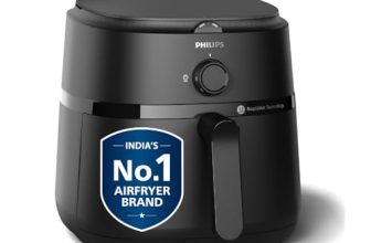 PHILIPS Air Fryer NA130, uses up to 90% less fat, 1700W, 6.2 Liter, with Rapid Air Technology (Black), Extra Large