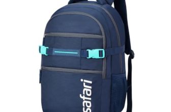 Safari Surge 30L Laptop Backpack Bag for Men & Women, School Bag for Boys & Girls, Ideal for Office/School/College, 2 Compartment Backpack with Rain Cover, Bottle Holder, & Organizer, Color Blue