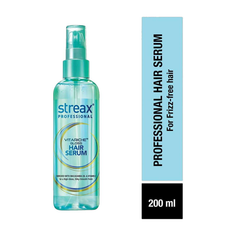Streax Vitariche Gloss Hair Serum – Vitamin E & Macadamia Oil(200 ml)