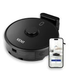 KENT RoboKlean R1 Black 2-in-1 AI Robotic Vacuum Cleaner & Mop, 8500Pa Suction, 5200mAh Battery, 3D Mapping, Laser Navigation, Wet & Dry Cleaning, 260 Minutes Run-Time, Floor & Carpet, Anti Fall