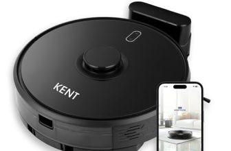 KENT RoboKlean R1 Black 2-in-1 AI Robotic Vacuum Cleaner & Mop, 8500Pa Suction, 5200mAh Battery, 3D Mapping, Laser Navigation, Wet & Dry Cleaning, 260 Minutes Run-Time, Floor & Carpet, Anti Fall