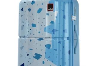 Safari Tazzo 8 Wheels 66cm Medium Size Trolley Bag, Hard Case Polycarbonate, 360º Wheeling Small Check in Luggage, Suitcase for Travel, Trolley Bags for Travel, Printed