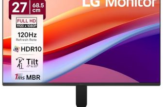 LG 27U411A-BD 68.5 cm (27 Inch) FHD (1920×1080) IPS Monitor, 1ms(MBR), 120Hz, Anti-Glare, sRGB 99%(Typ.), HDR10, 3-Side Virtually Borderless, Reader Mode, Flicker Safe, VGA, HDMI, Slim Stand, Black