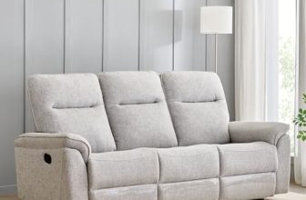 Home Centre | Artise 3-Seater Fabric Recliner | Recliner Sofa for Living Room | Solid Wood | Grey | 1 Year Warranty