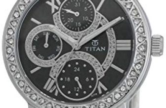 Titan Quartz Analog with Day and Date Black Dial Stainless Steel Strap Watch for Women-NL9743SM02