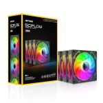Ant Esports Sciflow 120mm 3 IN 1 ARGB Case Fan Kit – Black, RGB Controller, Remote Controller, PWM Control, 1500 RPM, 65.4 CFM Airflow
