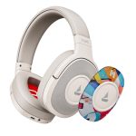 boAt Rockerz Plus 550, Customizable Earcups, 100H Battery, 50mm Drivers, Dual Pair, Stream Ad Free Music via App Support, Bluetooth Headphones, Wireless Headphone with Mic (White Prism)