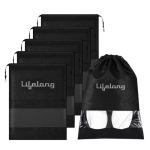 Lifelong Shoe Bags for Travel with Clear Window | Pack of 6 Drawstring Shoe Bags | Waterproof & Dustproof Shoes Cover for Sports Shoes, Sneakers, Heels, Flats | Gym, Luggage & Home Use
