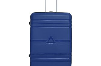 Aristocrat Airstop Check-in Trolley Bag 63cm | Medium | Hard Luggage | Smooth 4 Wheels Suitcase, 360 Degree Rotation | Secured Combination Lock | 3 Year Warranty (Elanza Blue)