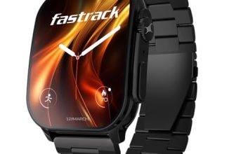 Fastrack Astor FS2 Pro Smart Watch, 1.96” AMOLED Display, 410 * 502 Pixel Resolution, SingleSync BT Calling, AI Voice Assistant, 100+ Sports Modes & Smartwatch Faces, Upto 5 Day Battery, IP68