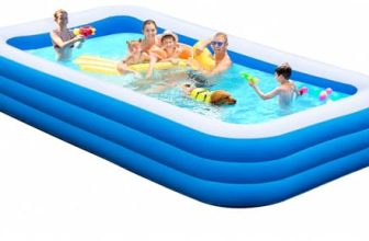 Large Inflatable Swimming Pool with Pump, 130″ x 72″ x 22″Blow Up Pools for Adults and Kids, Full-Sized Large Inflatable Family Pool, Summer Water Party, Outdoor, Garden Backyard