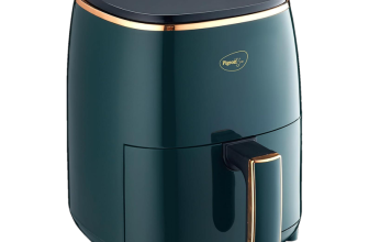 Pigeon Healthifry Digital with 360 High Speed Air Circulation Technology 1200 W with Non-Stick Basket – Green Air Fryer(4.2 L)