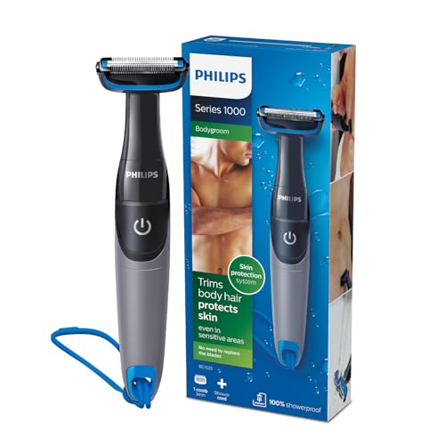 Philips Showerproof Body & Balls Trimmer for Men Private Parts | Bi-directional Trimming| Skin Safe Intimate Grooming | Skin Protection System | 2yrs Warranty | India’s #1 Men’s Trimmer* | BG1025