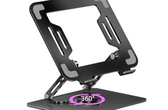 ZEBRONICS NS3000 PRO 360° Rotatable Laptop Stand, Supports up to 17” (43cm) Laptops, Tablets, Supports Max 5kg, Carbon Steel with Anti Rust Body, Anti-Slip/Scratch Silicone Pads