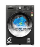 Whirlpool 9 Kg Steam Wash Technology 5 Star Inverter Front Load Fully Automatic Washing Machine with In-Built Heater (SUPREME CARE 9014-E, Midnight Grey, 100+ Tough Stains, 1400 RPM)