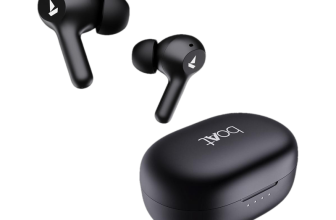 boAt Airdopes 71,40 H Battery, ENx Tech, Low Latency, Stream Ad Free Music via App Bluetooth(Active Black, True Wireless)