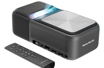 ZEBRONICS PIXAPLAY PRO 500, Ultra Short Throw, Smart Projector, 12500 Lumens, 90 Inch Screen Size, Electronic Focus, Android, Air Mouse, Built-in Speaker, Bluetooth, HDMI, WiFi, 1080p, Miracast