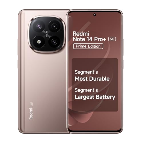 Redmi Note 14 Pro+ 5G Prime Edition (Champagne Gold, 8GB RAM, 128GB Storage) | Snapdragon 7s Gen 3 Processor | AMOLED Display | Dual Nano-SIM | 6200mAh Battery | Corning Gorilla Glass Victus 2