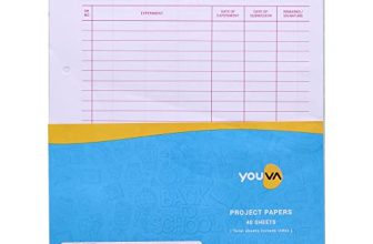 YOUVA Navneet Project Paper For Project/Assignment/Practical/Homework | 22 Cm X 28 Cm | 1 Side Ruled / 1 Side Plain | 40 Sheets| Pack Of 4
