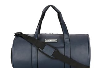 Lavie Sport Olympic Leatherette Unisex Gym Duffle Bag | Stylish & Spacious Weekender for Gym, Sports, Training | 23 Cm, Navy