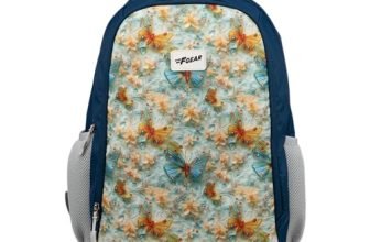 F Gear Shinra Metalle Blue 34L School Backpack|3 Compartments|Airflow Padded Back Panel|Ergonomic, Lightweight & Durable with water Bottle Holders|Ideal for School, College, Office Travel & Daily Use