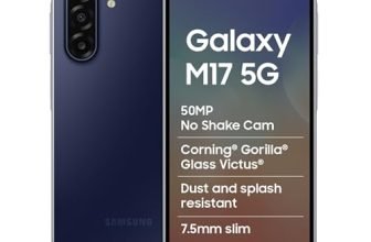 Samsung Galaxy M17 5G Mobile (Sapphire Black, 4GB RAM, 128GB Storage) | 50MP OIS Triple Camera | Gorilla Glass Victus | IP54 | 6 Gen OS Upgrades | AI | Gemini Live | Lag-Free Gaming | Without Charger
