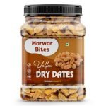 MarwarBites Yellow Dry Dates 1kg | Premium Sukha Khajoor | Natural Dry Chuhara | Sweet Pili Kharak | Traditional Indian Kharek | Jar Pack for Festive Use & Everyday Snacking