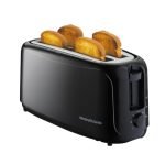 Morphy Richards AT 402 1450 Watts Pop-Up Toaster | 4-Slice Automatic Pop Up Toaster With Removable Crumb Tray | 7-Levels Browning Control | Bread Centring With Wide Bread Slots | 2-Yr Warranty【Black】