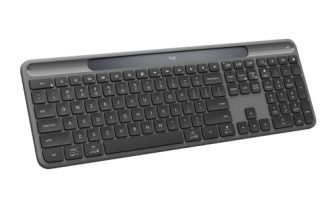 Logitech Signature Slim Solar+ Wireless Keyboard, Solar and Artificial Light Powered, Durable Battery That Lasts up to 10 Years, Customizable Keys, Bluetooth