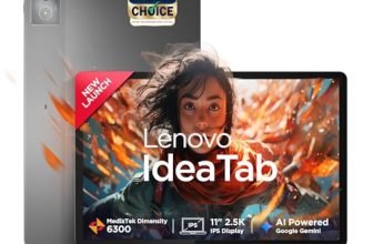 Lenovo Idea Tab Smartchoice |11-inch 2.5K Clear Display, 90Hz Refresh Rate, 8GB RAM, 256GB ROM| MediaTek Dimensity 6300| 7040mAh Battery|4 Speakers| USB-C |Wi-Fi |AI-Enabled, Dolby Atmos, Luna Grey