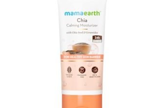 Mamaearth Chia Calming Moisturizer with Chia Seed & Ceramides for Healthy Skin Barrier | For Hydrated Glow | Co-Created with Dermats | For Dry & Sensitive Skin | 24H Long Lasting Moisturization | Fragrance Free | 80 g