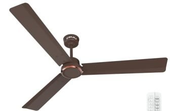 Bajaj Classico Sleek Plus 5S 1200MM (48”) BLDC Ceiling Fan with Remote | BEE 5 Star Rated Energy Efficient | Power Saving | Sleek Compact Design | High Air Delivery |2-Year Warranty |Red Walnut