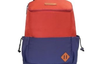 United Colors of Benetton Cosmo 25L Backpack – Red+Navy, Water-Resistant Drawstring Bag with Buckle Closure, Stylish & Casual Daypack