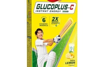 Dabur Glucoplus C Instant Powder Energy Glucose (LemonFlavour) – 1kg | Replenishes Energy with 6 Added Vitamins and Minerals | 20% More Glucose In Every Sip | Vitamin C and Zinc Helps Boost Immunity | Calcium, Phosphorus and Vitamin K Support Bone Health