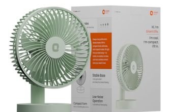 Orient Electric Elfie Rechargeable Personal Fan | 90° Adjustable Airflow | 1800 mAh Battery | 4 Speed Modes | Quiet Operation | USB Type-C Charging | Compact Mini Fan | Matcha Green