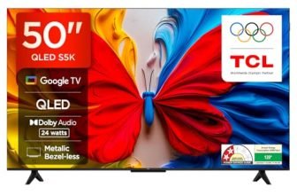 TCL 126 cm (50 inches) FHD Smart QLED Google TV | Dolby Audio 24 watts | HDR 10 | Metallic Bezel-Less | Multiple Viewing Mode | 50S5K