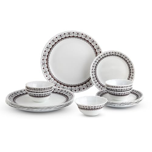 Amazon Brand – Solimo Ceramic Bowls and Plates Set, 6 Piece (4 Bowls + 2 Plates) | Microwave & Dishwasher Safe | for Snacks, Soup, Salad & Desserts | BPA & Lead-Free | Burnt Sienna