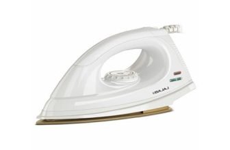 Bajaj DX-7 1000 Watts Dry Iron | Advance Soleplate And Anti-Bacterial German Coating Technology | Light Weight Iron | Thermal Safety Fuse | 360 Degree Swivel Cord | 2-Yrs Warranty 【White】