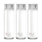 Cello H2O Unbreakable Premium Edition Bottle, 1 Litre, Set of 3, Grey